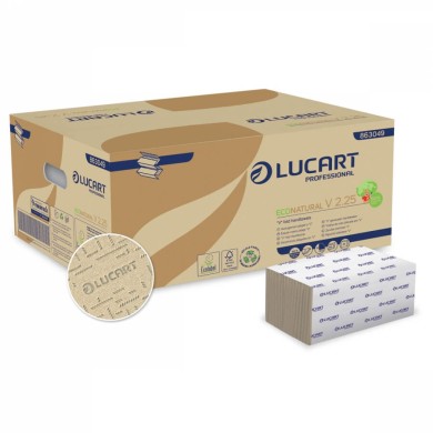 Lucart Professional EcoNatural - Χειροπετσέτα δίφυλλη  ζικ ζακ - 190 τεμάχια