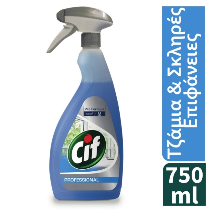 Cif Professional - Καθαριστικό για τζάμια & σκληρές επιφάνειες - 750 ml