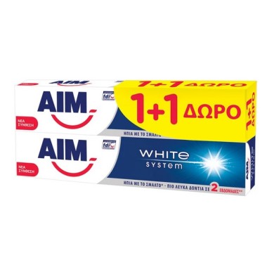 AIM White System - Οδοντόκρεμα - 2x75ml
